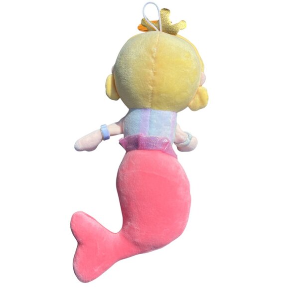 MERMAID Plush Doll 12" Pink Tail Gold Crown Blond Hair Franco Brand - Picture 2 of 7